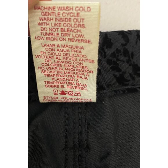 Faded Glory Black Damask Patterned Stretch Pants XL 16-18 - Picture 4 of 9